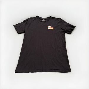 Volcom Mens Black Wine Glass Straw Volcom Graphic Short Sleeve T Shirt Size L